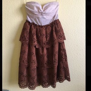 Rue 21 strapless dress w/faux suede skirt.